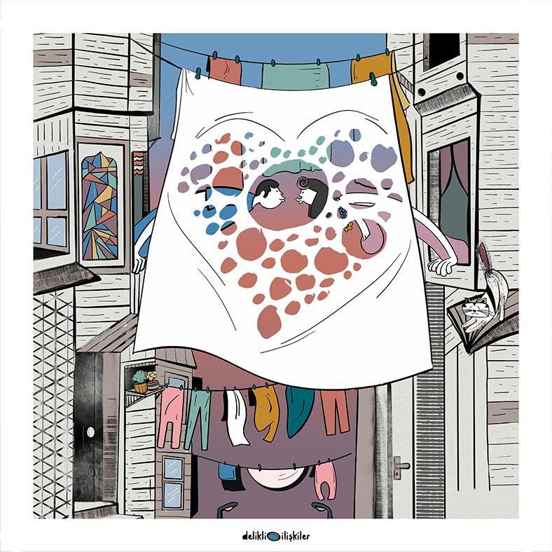 Delikli İlişkiler — Pencere temalı karikatür